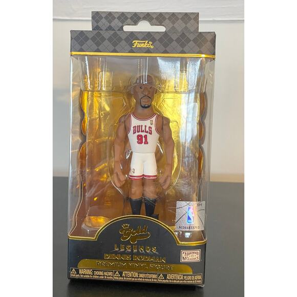 Funko NBA Gold Legends Bulls Dennis Rodman Premium Vinyl Figure HardwoodClassics - Picture 1 of 8